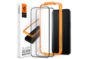 Handys - Schutzfolie - Spigen Glass tR AlignMaster 2 Pack - FC Black - iPhone 15 - AGL06906