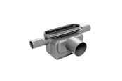 Entwässerungsprodukte - Unidrain Outlet unit Ø75 mm horizontal incl. two side inlets and water trap - 1443.0075