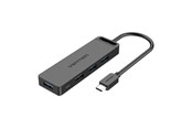 USB-Hubs - Vention Hub 5in1 with 4 Ports USB 3.0 and USB-C cable 0.15m Black USB-Hubs - USB 3.0 - 4 - Schwarz - TGKBB