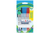 Utensilien zum Schreiben und Zeichnen - Paper Mate Kilometrico Kugelschreiber | lange Schreibdauer mit mittlerer Spitze (1,0 mm) | schwarze, blaue und rote Tinte | 80 % recyceltes Plastik | 8 Stück - 2187680