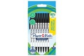 Utensilien zum Schreiben und Zeichnen - Paper Mate Kilometrico Kugelschreiber | lange Schreibdauer mit mittlerer Spitze (1,0 mm) | schwarze Tinte | 80 % recyceltes Plastik | 8 Stück - 2187678