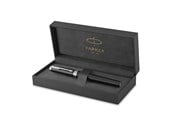 Utensilien zum Schreiben und Zeichnen - Parker Ingenuity Tintenroller | Core Kollektion | Schwarz, silberne Ausführung | Schwarze Tinte | Geschenkbox - 2181996