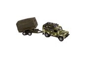 Spielzeugauto - Kids Globe Die-cast Land Rover With Army Trailer 27cm - 520027
