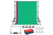 Kameras und Objektivzubehör - Puluz Photo studio background support 2x2m + Backdrops 3 pcs - PKT5204