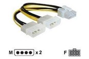 Stromkabel (Intern) - DeLOCK - power adapter - 4 pin internal power (12V) to 8 pin PCIe power - 30 cm - 82397