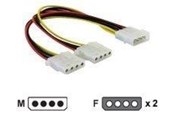 Stromkabel (Intern) - DeLOCK - power splitter - 4 PIN internal power to 4 PIN internal power - 11 cm - 82100