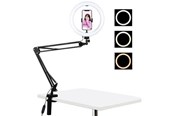 Tripods & Stative - Puluz Desktop arm stand with 26cm LED Vlogging Ring PKT3090B - PKT3090B