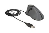Maus - DeLOCK - vertical mouse - USB - grey black - Vertical mouse (Schwarz) - 12527