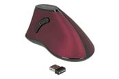 Maus - DeLOCK - vertical mouse - 2.4 GHz - black / red - Vertical mouse (Schwarz) - 12528