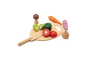 Holzspielzeug - Classic World Wooden Cutting Vegetables with Knife and Cutting Board - 2825