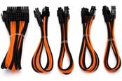 Stromkabel (Intern) - DUTZO Sleeved Power Extention Cable Kit (v2) - Schwarz / Orange - DSC-PCEV230CMBO