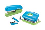 Schreibtischzubehör - Rapid  Mini Heftgerät F5 und Locher Set Blau/Grün - 5000370