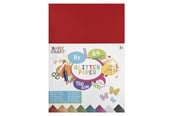 Kunst & Handwerk Ausstattung - Creative Craft Group Glitter paper A4 150g 8 sheets ass. - CR0018/GE