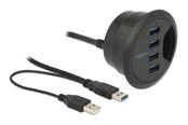 USB-Hubs - DeLOCK In-Desk Hub USB-Hubs - 4 - Schwarz - 62868