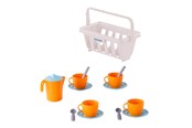 Rollenspiele - Cavallino Toys Cavallino Crockery in Basket Orange 15 pieces. - 8326SF01