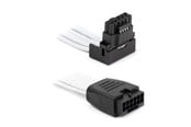 Stromkabel (Intern) - DUTZO Sleeved PCI-E 12V-2x6 Verlängerungskabel - Lock pin down - Weiß - DSC-PE12V2X6-PD-30-WHT