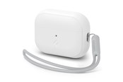 Handys - Cover & Cases - Spigen Case Silicone Fit White + Strap Gray - AirPods Pro (2nd Gen) - ACS05811
