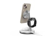 Handys - Adapter und Ladegeräte - Mobile Origin Qi2 PowerStand  3in1 with GAN adapter 35W - white/silver - PWSTQ2-31-WHT