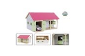 Dollhouse & Accessories - Kids Globe Horse Stable Pink with 2 Boxes and Storage 1:32 - 610245