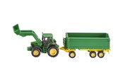 Spielzeugauto - SIKU 1:87 John Deere With Front Loader And Trailer - S-1843