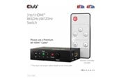 Video Audio Switcher - Club 3D CSV-1381 - video/audio switch - 3-to-1 8K 60 Hz/4K 120 Hz - 4 ports - CSV-1381