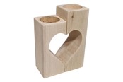 Kunst & Handwerk Ausstattung - Playwood Tea light holder Heart Motif Beechwood 2 pcs. - sl204G