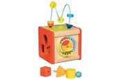 Baby Spielzeug - Goki Wooden Activity Cube Beatbox and Motor Skills Spiral - 59966