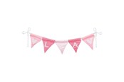 Spielzeug - Goki Fabric Bunting Make Pink with 10 Flags and Alphabet Characters - 60676