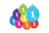 Spielzeug - Globos Balloons 2-sided Printed Number 1 8 pcs. - 512001