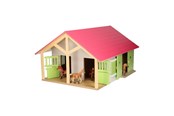 Holzspielzeug - Kids Globe Horse stable Pink with 2 boxes and storage 1:24 - 610168