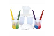 Kreativ-Spiele - Colorations Paint Cup with Lid and 2 Divider Compartments Set of 5 - CHSPLITC