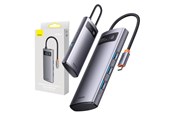 USB-Hubs - Baseus 4in1 Metal Gleam Series USB-C to 4x USB 3.0 USB-Hubs - USB 3.0 - 5 - silber - WKWG070013