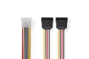 Stromkabel (Intern) - Nedis Internal Power cable | Molex Male | 2x SATA 15-Pin Female - CCGB73520VA015