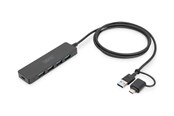 USB-Hubs - DIGITUS Slim Line - hub - 4 ports USB-Hubs - USB 3.2 - 4 - Schwarz - DA-70236