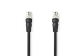 Antennenkabel - Nedis BNC Video Cable | BNC Male | BNC Male | Nickel Plated | 75 Ohm | 1.00 m - CVGL01000BK10
