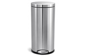 Mülltrennung - Simplehuman 30L runder Tretmülleimer, gebürsteter Edelstahl - CW1810