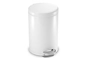 Mülltrennung - Simplehuman 4,5L runder Pedaleimer, weißer Stahl - CW1853CB