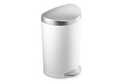 Mülltrennung - Simplehuman 10L halb-runder Pedaleimer, weißer Stahl - CW1867