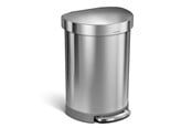 Mülltrennung - Simplehuman 60L halbrunder Pedalbehälter, gebürsteter Edelstahl - CW2029