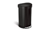 Mülltrennung - Simplehuman 45L halbrunder Pedalbehälter, schwarz - CW2099