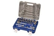 Handwerkzeuge - VAERK Socket wrench set 1/2" 33 parts 8-19mm ring spanners 8-32mm 1/2" sockets 1/2" ratchet wrench 1/2" extension 125+250mm 1/2" cardan joint 1/2" slide - 129-33W-4