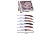 Küchengerät - Laguiole knife set 6 pcs. foldable with wooden handle - 3661075230036