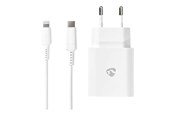 Handys - Adapter und Ladegeräte - Nedis power adapter - 24 pin USB-C - 20 Watt - WCPDL20W112WT
