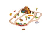 Holzspielzeug - Bigjigs Wooden Dino Train Set 49 pieces. - BJT035
