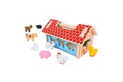 Baby Spielzeug - Bigjigs Wooden Farm Shape Sorting Box - BB108