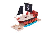 Holzspielzeug - Bigjigs Wooden Rails - Pirate Ship - BJT258