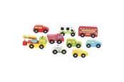 Holzspielzeug - Bigjigs Wooden Vehicles 9 pcs. - BJT060