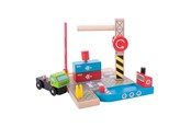 Holzspielzeug - Bigjigs Wooden Rails - Container Shipyard - BJT254