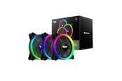Gehäuselüfter - Darkflash Computer Fan Set ARGB DR12 Pro 3in1 120x120 (black) - Gehäuselüfter - 120mm - Schwarz - 16 dBA - DR12 PRO 3in1