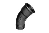 Gewindestücke - +GF+ long bend 45° black 1/2'' socket nipple - 770040104